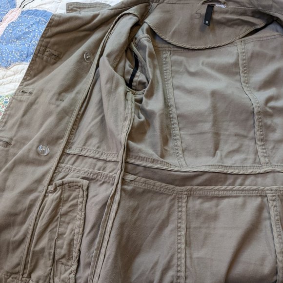 H&M Double Breasted Tan Khaki Field Jacket Utility Jacket Size Small - Picture 6 of 12